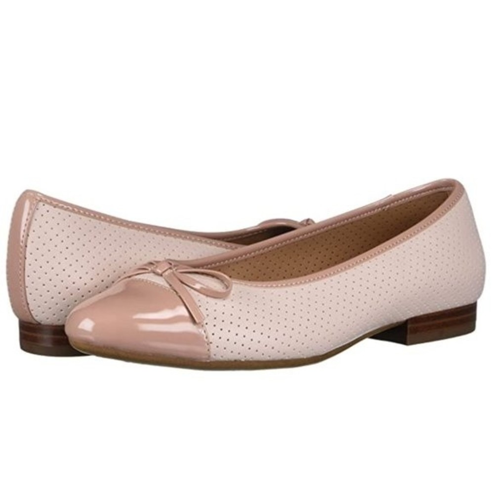 Aerosoles Womens Size 8 Pink Perforated Cap Toe Slip On Ballet‎ Flats Shoes